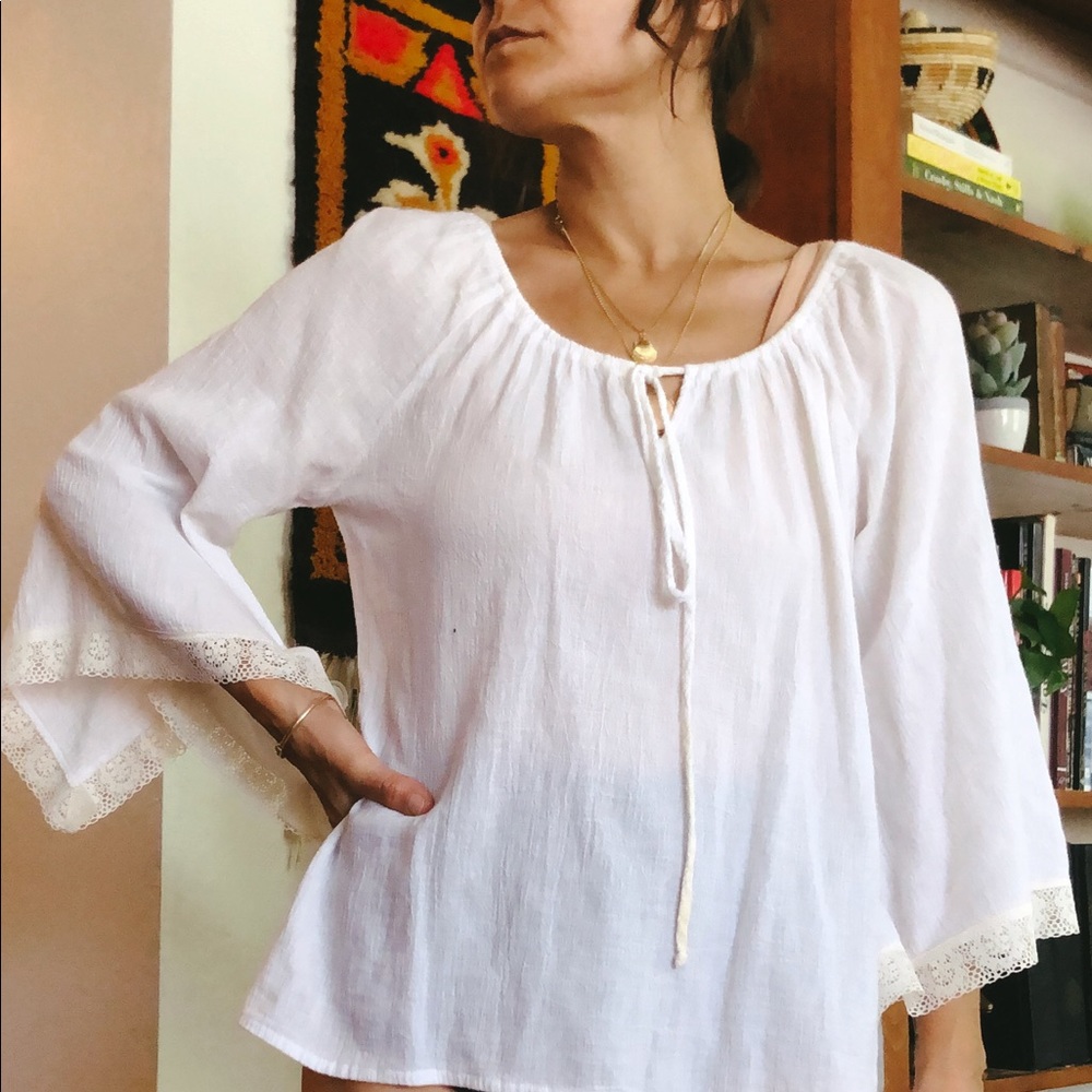 Vintage 70s angel sleeve top